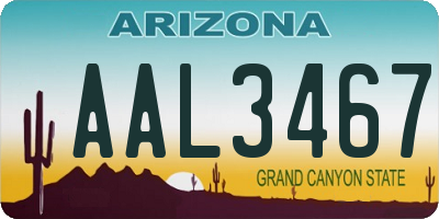 AZ license plate AAL3467