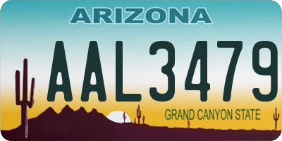 AZ license plate AAL3479