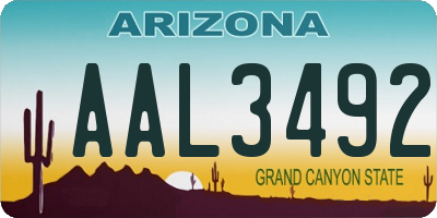 AZ license plate AAL3492