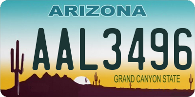 AZ license plate AAL3496