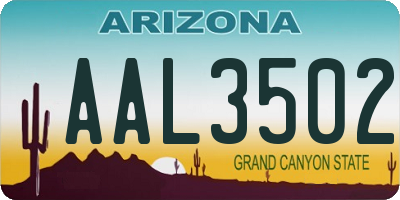 AZ license plate AAL3502