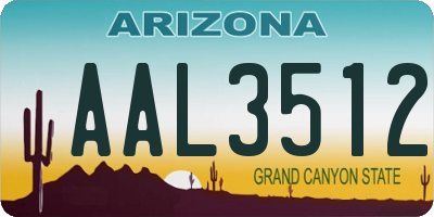 AZ license plate AAL3512