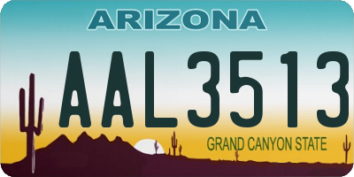 AZ license plate AAL3513