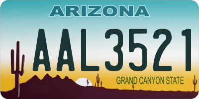 AZ license plate AAL3521