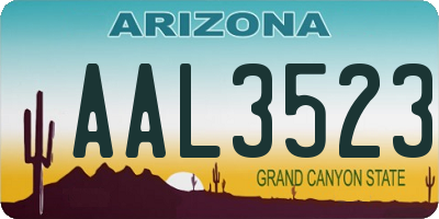 AZ license plate AAL3523