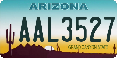 AZ license plate AAL3527