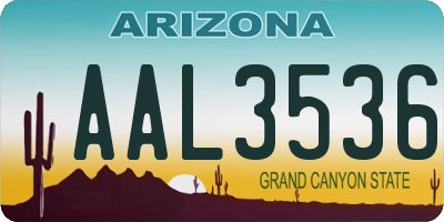 AZ license plate AAL3536