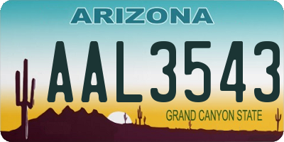 AZ license plate AAL3543