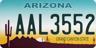 AZ license plate AAL3552