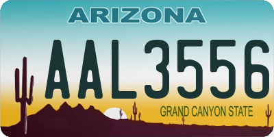 AZ license plate AAL3556