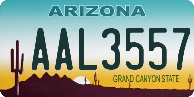 AZ license plate AAL3557