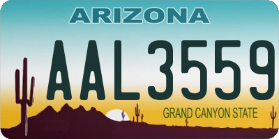 AZ license plate AAL3559