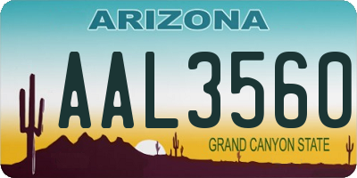 AZ license plate AAL3560