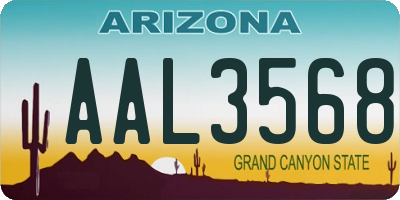 AZ license plate AAL3568