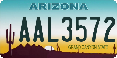 AZ license plate AAL3572