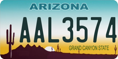 AZ license plate AAL3574