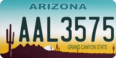 AZ license plate AAL3575