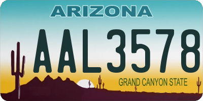 AZ license plate AAL3578