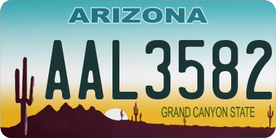 AZ license plate AAL3582