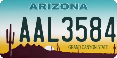 AZ license plate AAL3584