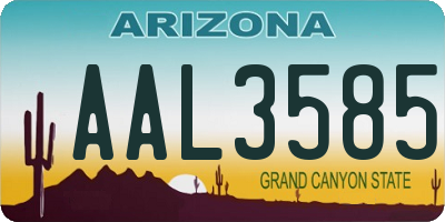 AZ license plate AAL3585