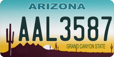 AZ license plate AAL3587