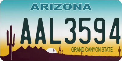AZ license plate AAL3594