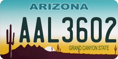 AZ license plate AAL3602