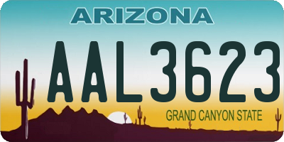 AZ license plate AAL3623