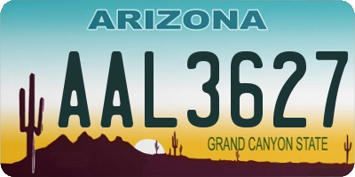 AZ license plate AAL3627