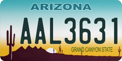 AZ license plate AAL3631