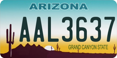 AZ license plate AAL3637