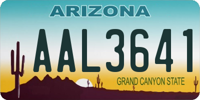 AZ license plate AAL3641