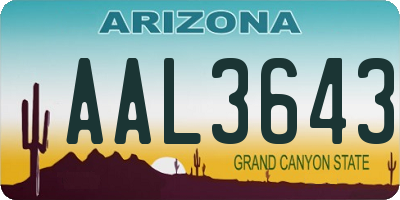 AZ license plate AAL3643