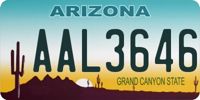 AZ license plate AAL3646