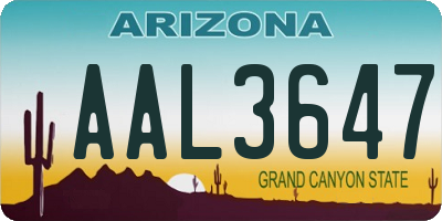 AZ license plate AAL3647