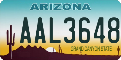 AZ license plate AAL3648