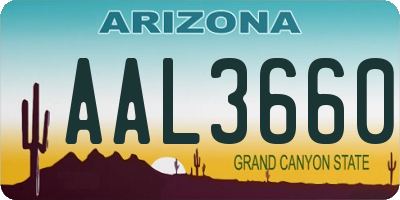 AZ license plate AAL3660