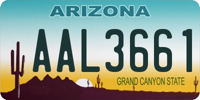 AZ license plate AAL3661