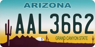AZ license plate AAL3662