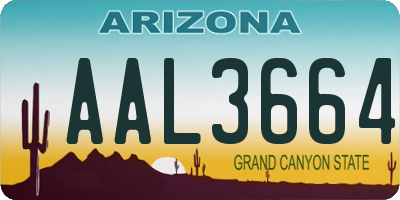 AZ license plate AAL3664