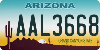 AZ license plate AAL3668