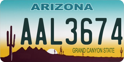 AZ license plate AAL3674