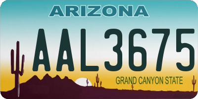 AZ license plate AAL3675