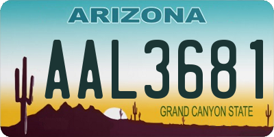 AZ license plate AAL3681