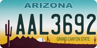 AZ license plate AAL3692