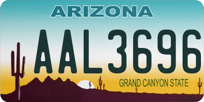 AZ license plate AAL3696