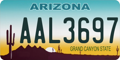 AZ license plate AAL3697