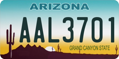 AZ license plate AAL3701