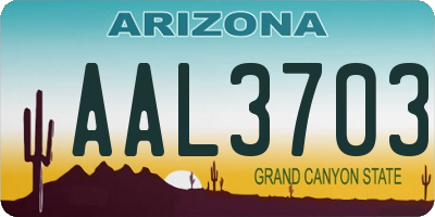 AZ license plate AAL3703